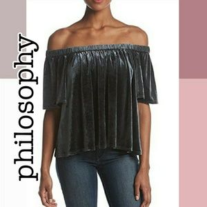 🆕️NWT philosophy velvet off shoulder top